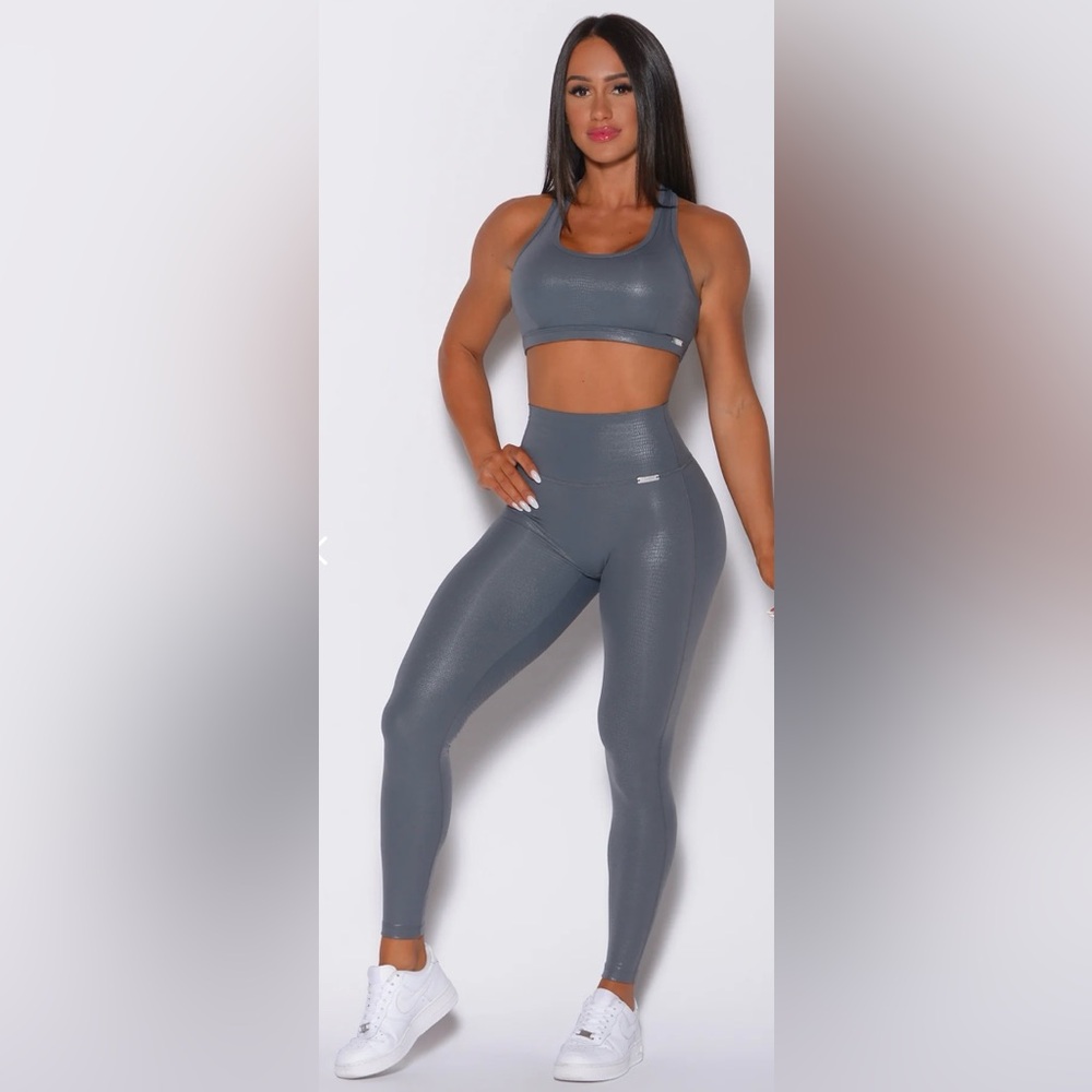 Bombshell Sportswear Shine Leggings - Gray Python - S